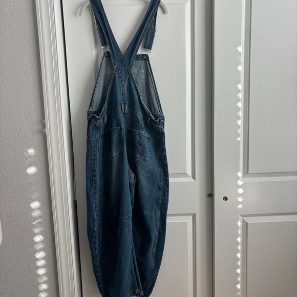 Barrel Leg Denim Overalls Sz XL Horseshoe Jean Jumpsuit Blue - Picture 2 of 15